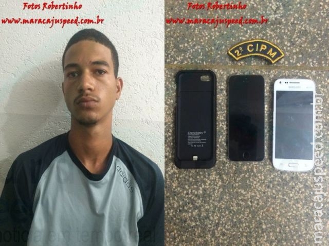 Malaco furtou celulares e ainda ligava para vítima pedindo resgate, mas foi preso pela PM de Maracaju