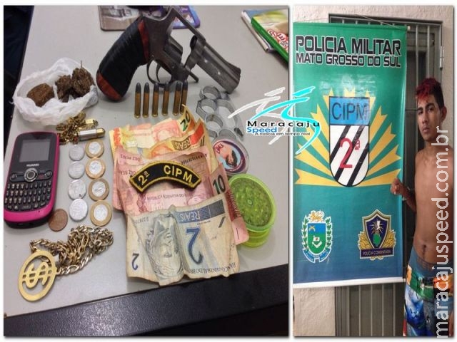 Polícia Militar de Maracaju fecha boca de fumo e prende jovem por tráfico de drogas e porte ilegal de arma de fogo Polícia Militar de Maracaju fecha boca de fumo e prende jovem por tráfico de drogas e porte ilegal de arma de fogo