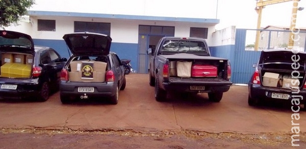 DOF Apreende veículos com contrabando avaliado em R$ 500 mil DOF Apreende veículos com contrabando avaliado em R$ 500 mil