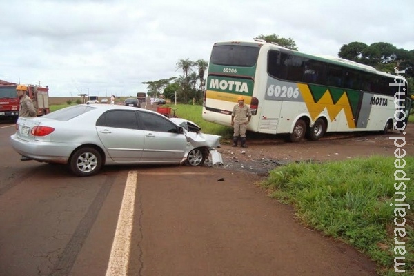 Carona morre em colisão com ônibus na MS-376 Carona morre em colisão com ônibus na MS-376