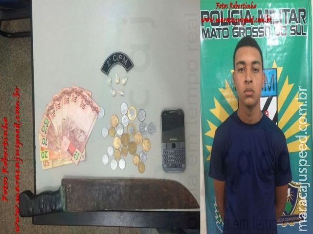 Maracaju: Jovem é preso pela Polícia Militar por tráfico de drogas
