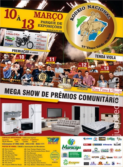 Hoje começa 11ª Etapa Rodeio Nacional em Maracaju - Valdir de Brito Hoje começa 11ª Etapa Rodeio Nacional em Maracaju - Valdir de Brito