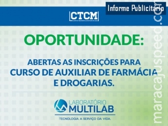 Multilab abre 100 vagas para o 1º curso de Auxiliar de Farmácia Multilab abre 100 vagas para o 1º curso de Auxiliar de Farmácia