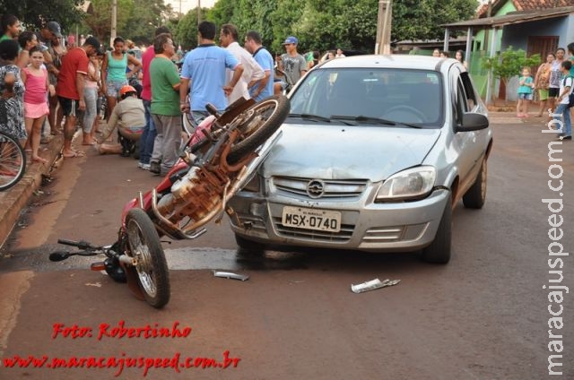 Maracaju: Colisão entre veículo e motocicleta na vila Margarida deixa condutor ferido