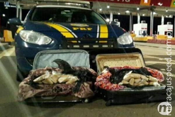 Babá é presa transportando mais de 50 quilos de maconha na bagagem