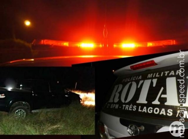 Ação conjunta da PM de MS e SP recupera Hillux roubada de família que lanchava