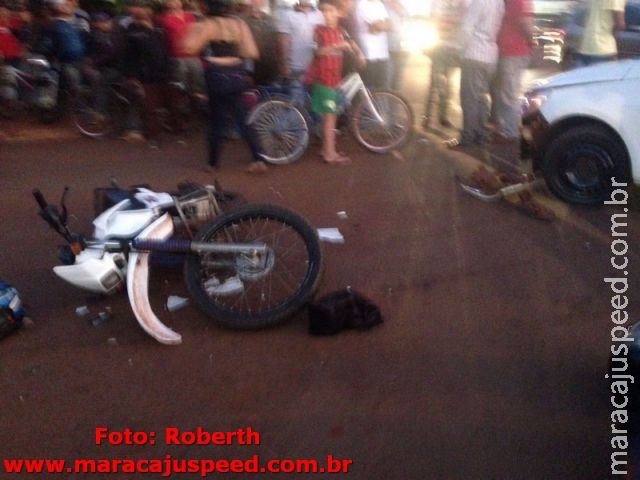 Maracaju: Colisão entre carro e moto na Rua Major Carlos da Silva Maracaju: Colisão entre carro e moto na Rua Major Carlos da Silva