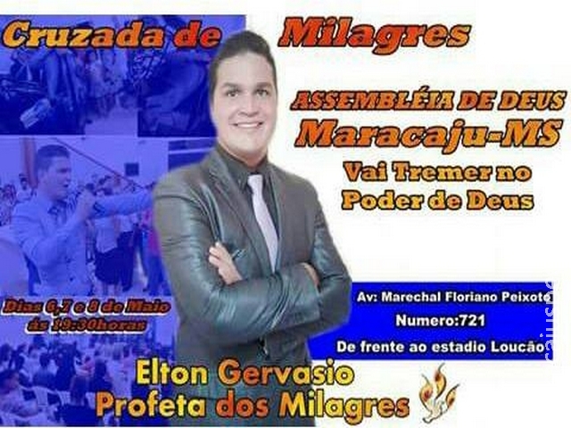 Maracaju: Grande Cruzada Evangelística realizada pelo Pastor Sartori, com a participação Pastor Elton Gervásio que foi um dos pregadores Gideões Missionários