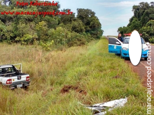 Maracaju: Polícia Militar recupera veículo furtado no estado de Goiás após se envolver em colisão com caminhão em rodovia