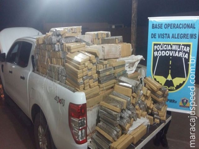 PRE BOP Maracaju apreende quase 2 toneladas de maconha e recupera caminhonete roubada no estado de Goiás