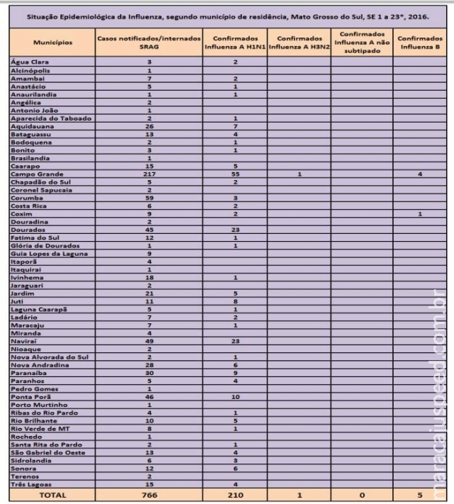 Dourados registra 23 casos de H1N1 e outros 45 são suspeitos