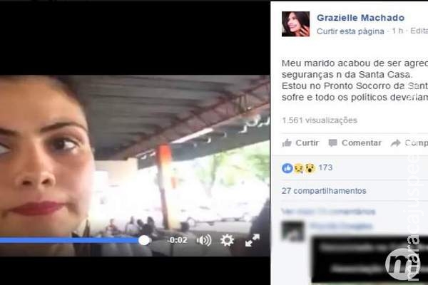 VÍDEO: deputada leva filho para Santa Casa e acusa seguranças de agredir o marido