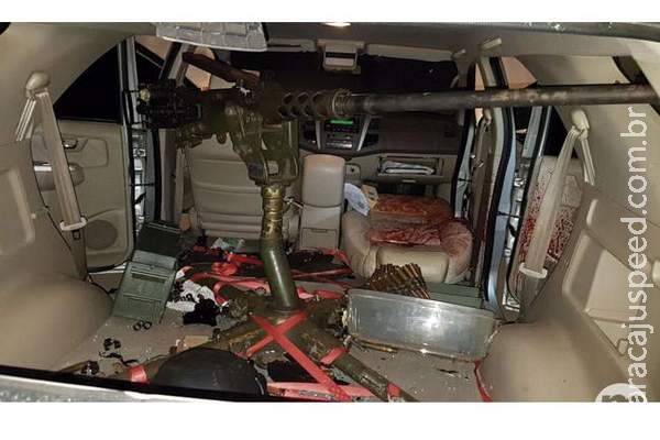 Guerra na fronteira: veículo com fuzil .50 é transformado em tanque de guerra 