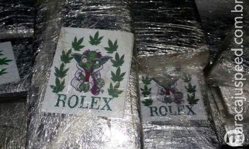 Droga de luxo: casal é flagrado com meia tonelada de maconha rolex em MS