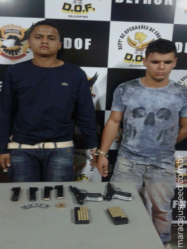Ação integrada em Dourados do DOF/ RÁDIO PATRULHA apreendem duas pistolas e dois são autuados por tráfico internacional de armas