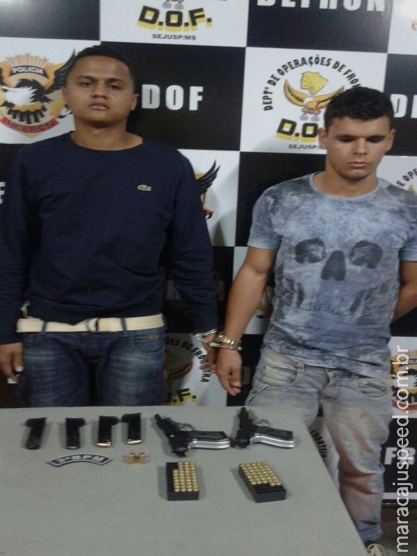 Ação integrada em Dourados do DOF/ RÁDIO PATRULHA apreendem duas pistolas e dois são autuados por tráfico internacional de armas Ação integrada em Dourados do DOF/ RÁDIO PATRULHA apreendem duas pistolas e dois são autuados por tráfico internacional de armas