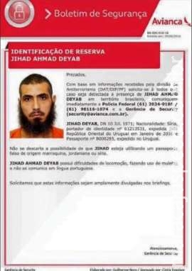 Avianca divulga alerta sobre suposta fuga de terrorista para o Brasil Avianca divulga alerta sobre suposta fuga de terrorista para o Brasil