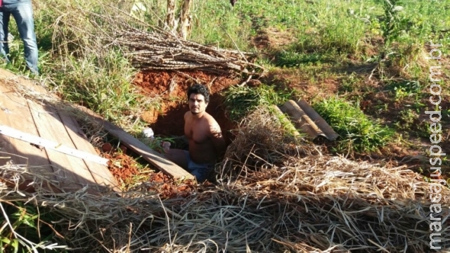 Homem que matou mulher em MS é preso dentro de cova