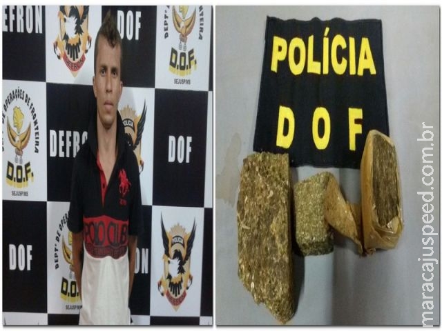 Jovem morador de Rondonópolis/MT é preso com maconha em Dourados Jovem morador de Rondonópolis/MT é preso com maconha em Dourados