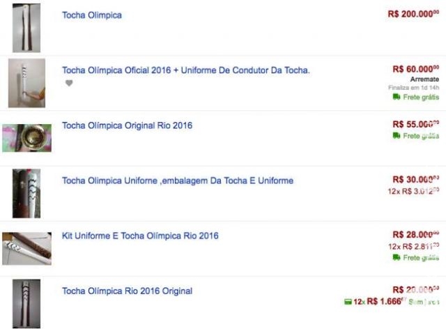 Você pagaria 200 mil na Tocha Olímpica original? Algumas pessoas dizem que sim Você pagaria 200 mil na Tocha Olímpica original? Algumas pessoas dizem que sim