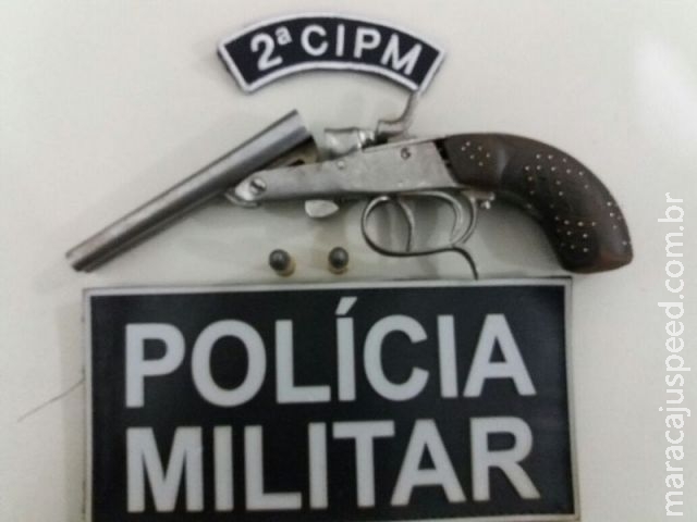 Homem é preso pela Polícia Militar de Maracaju em flagrante por posse irregular de arma de fogo