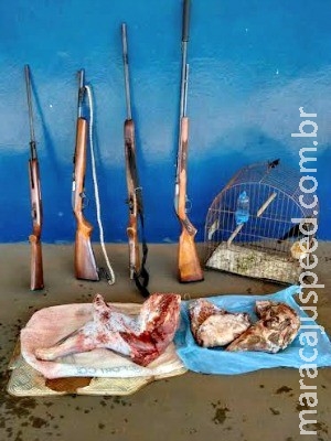 Caçadores são presos com armas e animais silvestres em MS, diz polícia