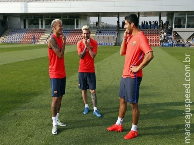 Unidos de novo: trio MSN treina junto pela primeira vez em quase 4 meses Unidos de novo: trio MSN treina junto pela primeira vez em quase 4 meses