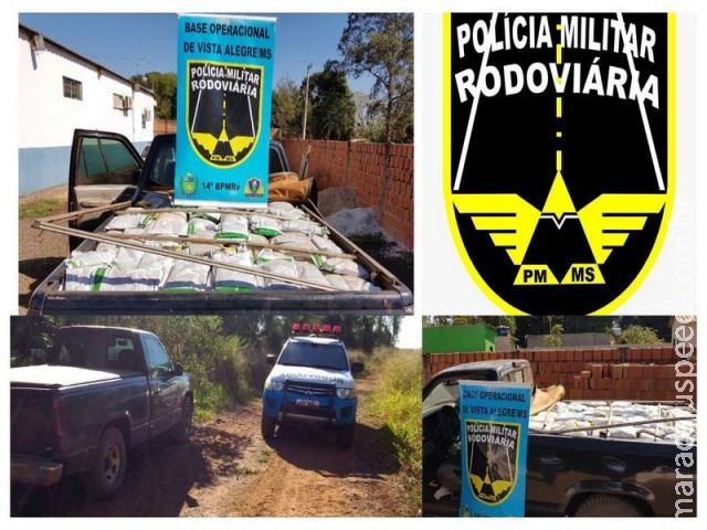 Maracaju: PRE BOP Vista Alegre apreende caminhonete Silverado carregada com insumos agrícolas contrabandeados do Paraguai