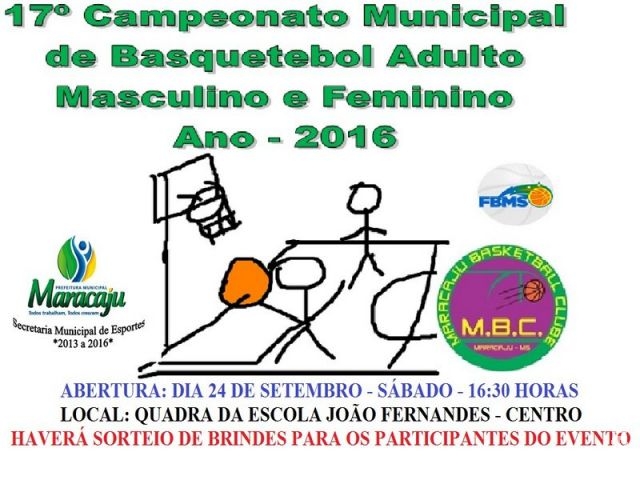 Maracaju: Com inovações Campeonato Municipal de Basquetebol começa 24 de setembro Maracaju: Com inovações Campeonato Municipal de Basquetebol começa 24 de setembro