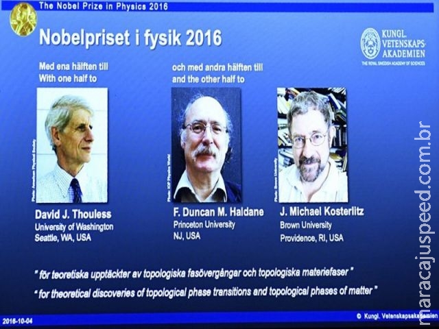 Trio leva Nobel de Física por estudo que pode ter aplicação futura na eletrônica Trio leva Nobel de Física por estudo que pode ter aplicação futura na eletrônica