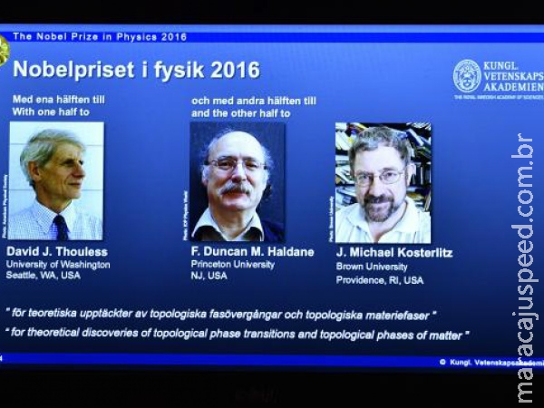 Nobel de Física vai para trio que pesquisa faces da matéria