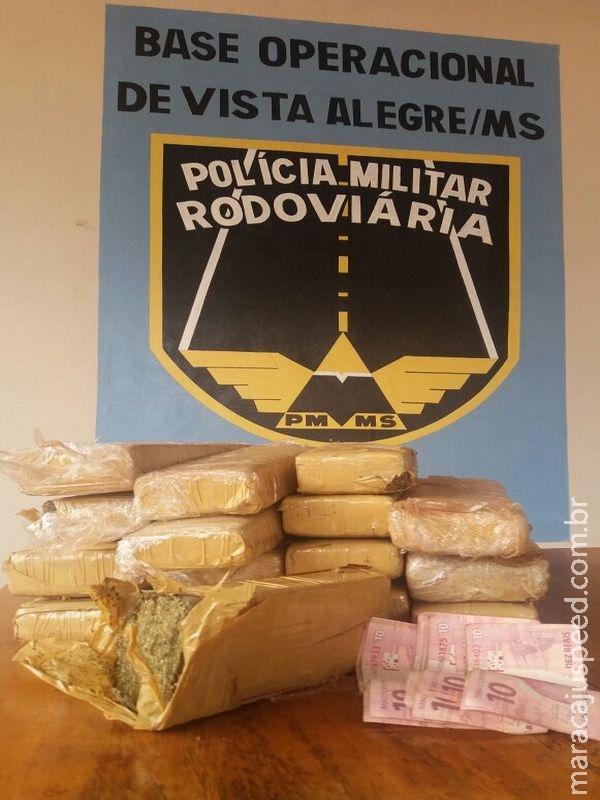 Maracaju: PRE BOP Vista Alegre apreende 14,5 quilos de maconha na MS-164 e prende casal de traficantes