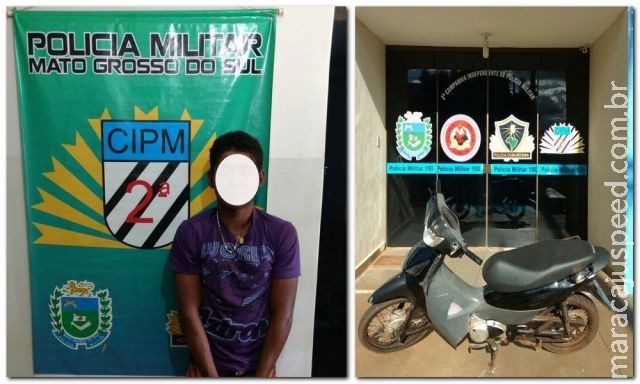 Maracaju: PM recupera motocicleta furtada e apreende adolescente infrator autor de furto Maracaju: PM recupera motocicleta furtada e apreende adolescente infrator autor de furto