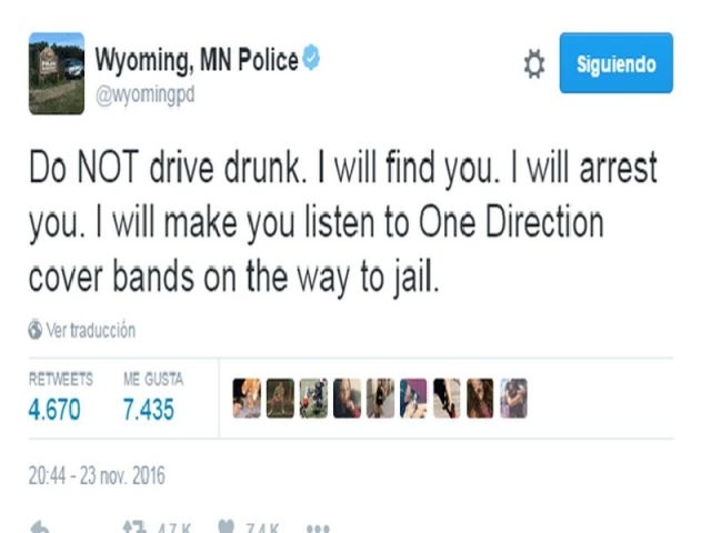  Polícia dos EUA ameaça obrigar motoristas bêbados a ouvir covers de One Direction