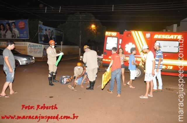 Maracaju: Colisão na Rua 11 de Junho deixa condutor de motocicleta com perna fraturada