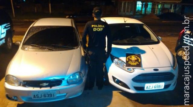 Dupla é presa tentando levar veículos para o Paraguai