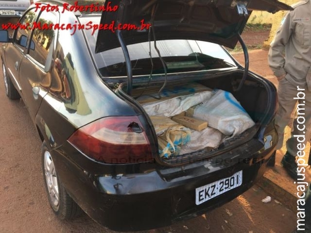 DOF apreende 230 kg de maconha na região de Maracaju, após veículo furar bloqueio policial e autor ser baleado DOF apreende 230 kg de maconha na região de Maracaju, após veículo furar bloqueio policial e autor ser baleado