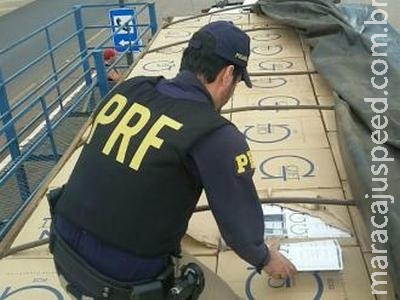 PRF apreende carga de cigarros contrabandeados avaliada em R$ 2,3 milhões