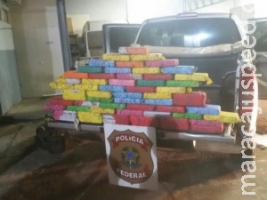 PF apreende 60 kg de cocaína e prende traficante de 28 anos na MS-164