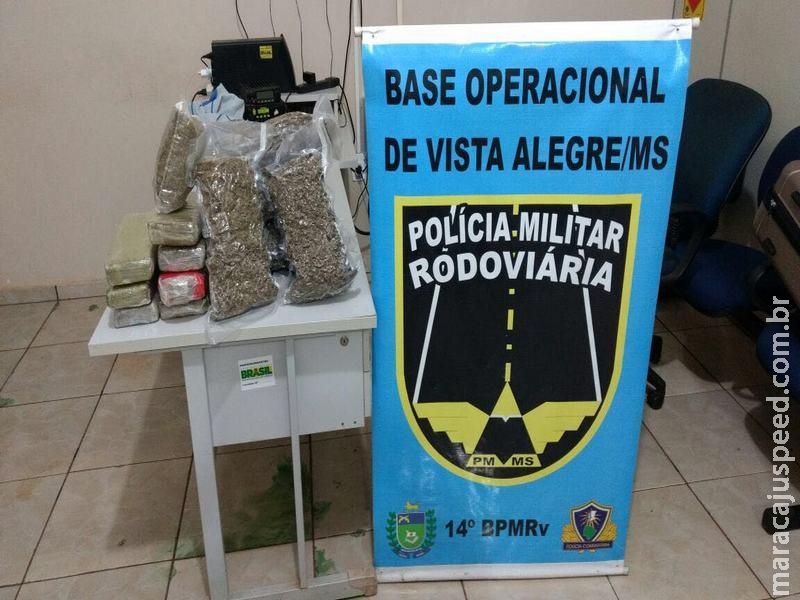 Maracaju: PRE BOP Vista Alegre apreende cerca de 12 quilos de maconha em ônibus na MS-164