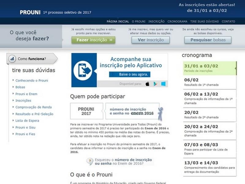Inscrições para 214 mil bolsas do Prouni estão abertas Inscrições para 214 mil bolsas do Prouni estão abertas