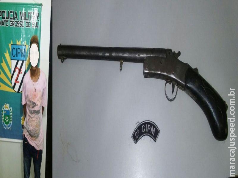 Maracaju: Adolescente é apreendido pela PM em posse de “garrucha” (arma de fogo) Maracaju: Adolescente é apreendido pela PM em posse de “garrucha” (arma de fogo)