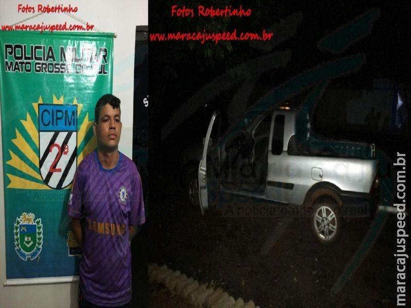 Maracaju: PM recupera carro roubado com placas do estado de Goiás e prende condutor por receptação
