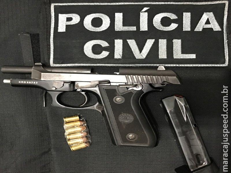Maracaju: Polícia Civil recupera pistola calibre .380 extraviada e prende autor de posse ilegal de arma