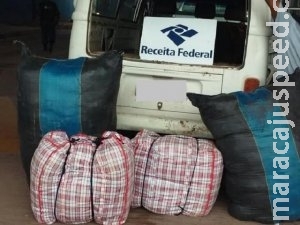 Após tentativa de fuga, Receita Federal apreende 242 kg de roupas