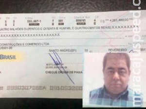Estelionatário tenta trocar cheque falso de R$ 4,2 milhões e é preso