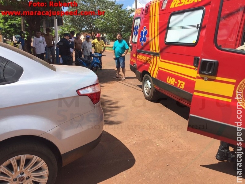 Maracaju: acidente colisão entre motocicleta e veículo na Av. Marechal Floriano Peixoto