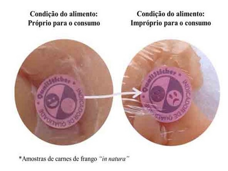  Pesquisadora da Ufop desenvolve adesivo capaz de avaliar a qualidade da carne de frango
