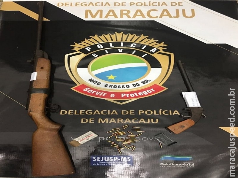 Polícia Civil de Maracaju apreende armas e munições em Assentamento de Sidrolândia Polícia Civil de Maracaju apreende armas e munições em Assentamento de Sidrolândia