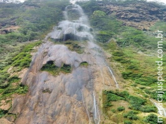 Maior cachoeira de MS está quase seca com estiagem prolongada Maior cachoeira de MS está quase seca com estiagem prolongada
